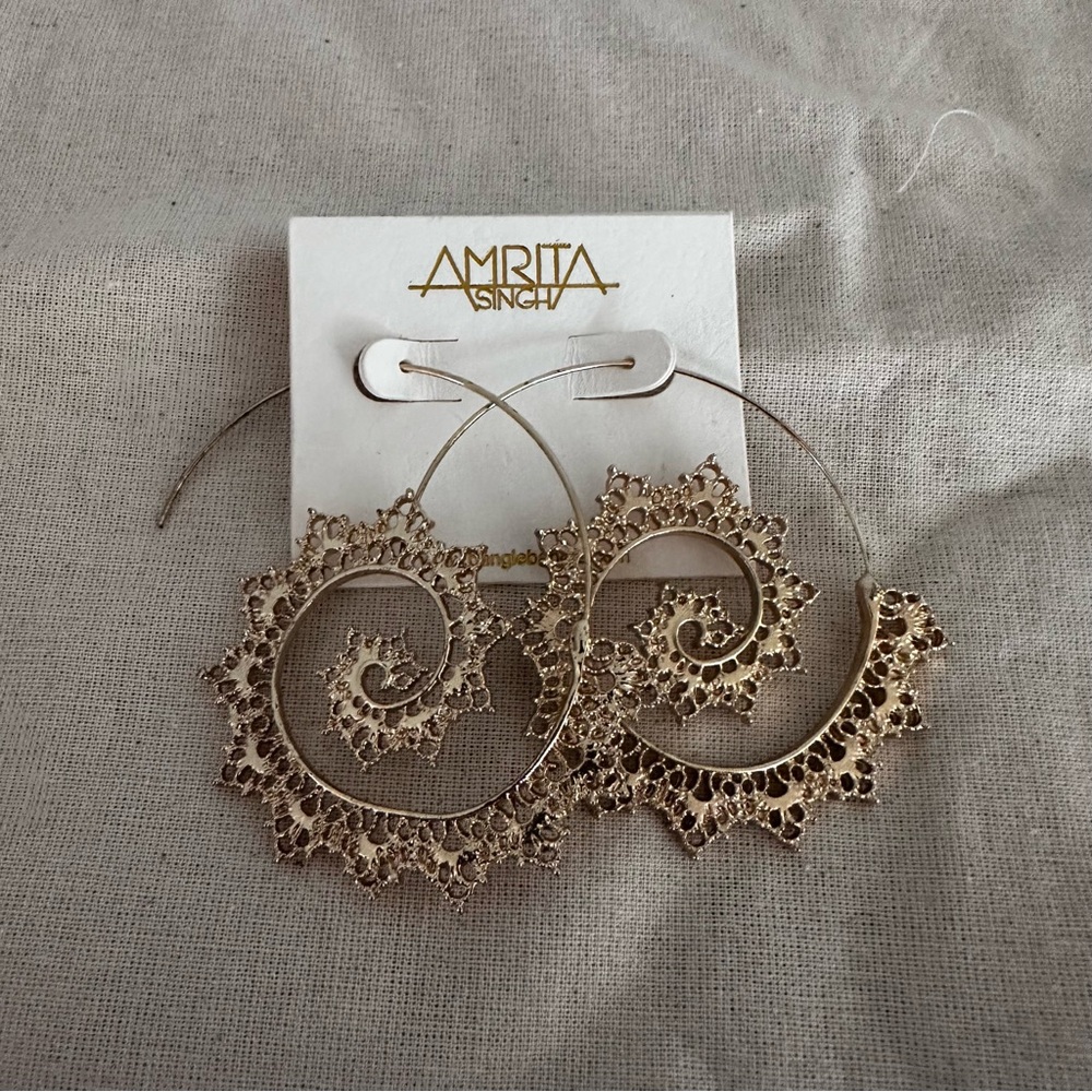 Gold Spiral Hoops